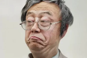 Забавна снимка на Дориан Накамото с изражение на лицето това