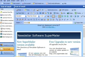 Приложението SuperMailer има разбираем и интуитивен графичен потребителски интерфейс електронна снимка