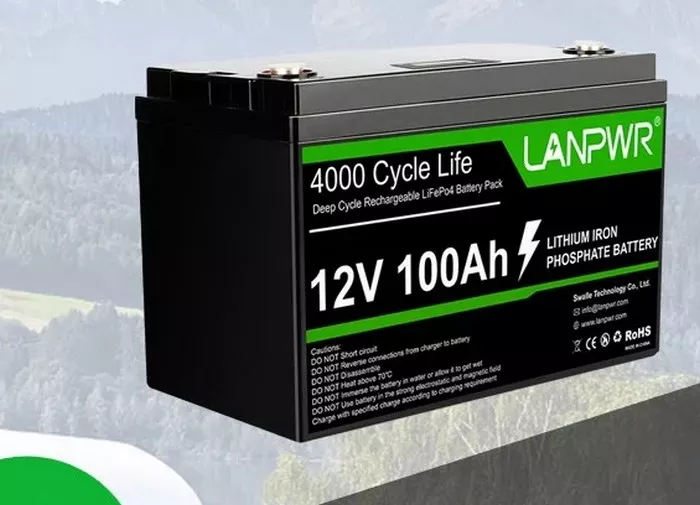 Снимка: LANPWR 12V 100Ah Lifepo4 – литиева батерия за над 4000 цикъла